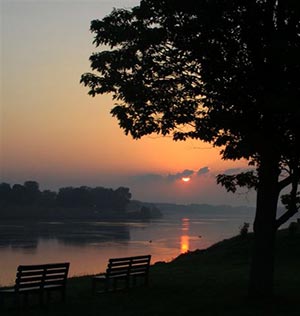 Evening view of the trail and canal